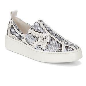 Vince Saxon Snakeskin-Embossed Leather Platform Slip on Sneakers Size 6 M